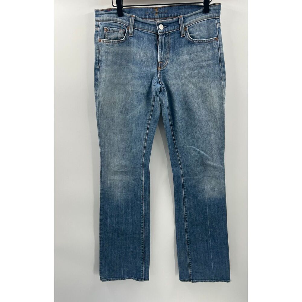 7 Seven For All Mankind Flare Jeans Bootcut Distressed Denim Women Size 30 VTG